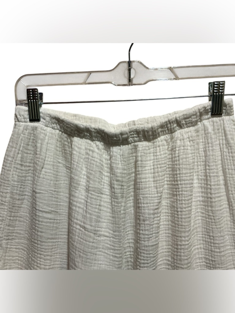 Bryn Walker Cotton Gauze WHITE Wide Cropped Pants - Picture 10 of 13
